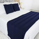 Kit Peseira Tricot Casal com 2 Almofadas