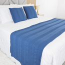 Kit Peseira Tricot Casal com 2 Almofadas