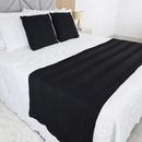 Kit Peseira Tricot Casal com 2 Almofadas