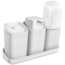 Kit 3 Acessórios Banheiro com Bandeja