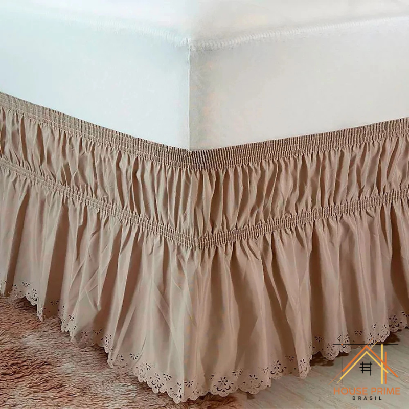 Saia para Cama Box Elegante Queen