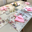 Kit 18 Peças Jogo Americano com Guardanapos e Argolas