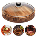 Gamela de Madeira com Tampa de Vidro