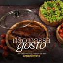 Gamela de Madeira com Tampa de Vidro