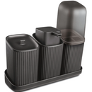 Kit 3 Acessórios Banheiro com Bandeja