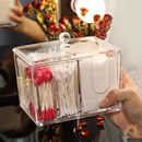 Organizador Acrílico 2 em 1 | Porta Algodão e Cotonete