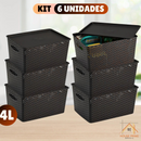Kit 6 Cestos Rattan 4L