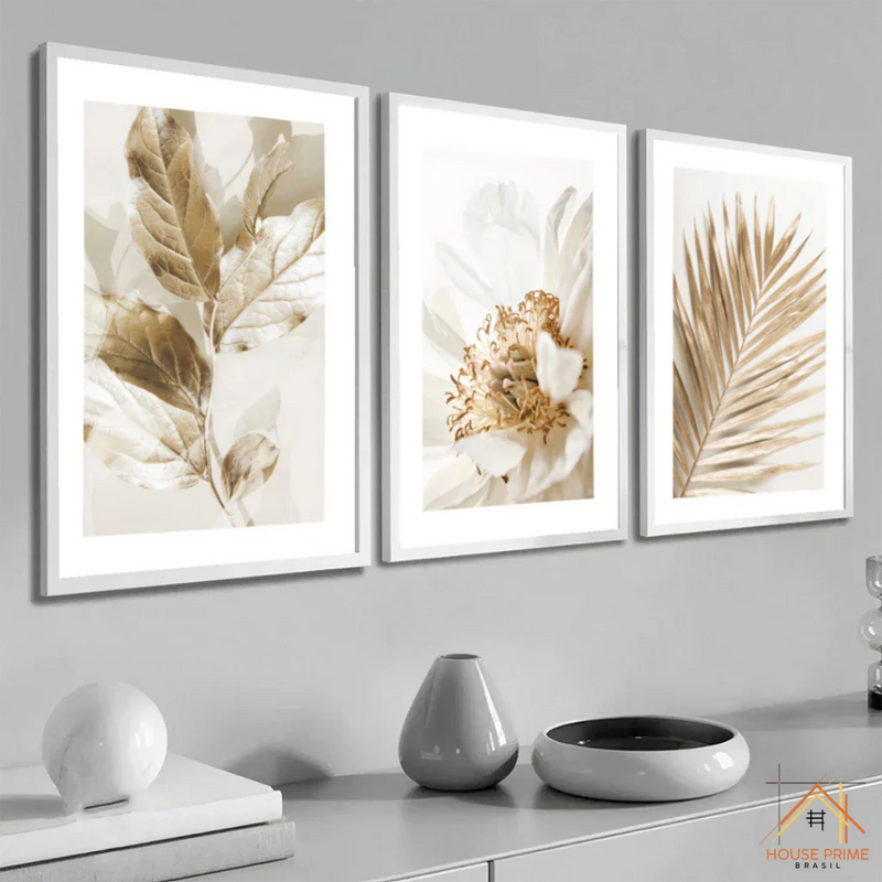 Quadro Folhagem Dourada 40x60