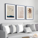 Kit 3 Quadros 50x70 com Moldura | Praia e Mar