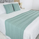 Kit Peseira Tricot Casal com 2 Almofadas