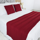 Kit Peseira Tricot Casal com 2 Almofadas