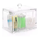 Organizador Acrílico 2 em 1 | Porta Algodão e Cotonete