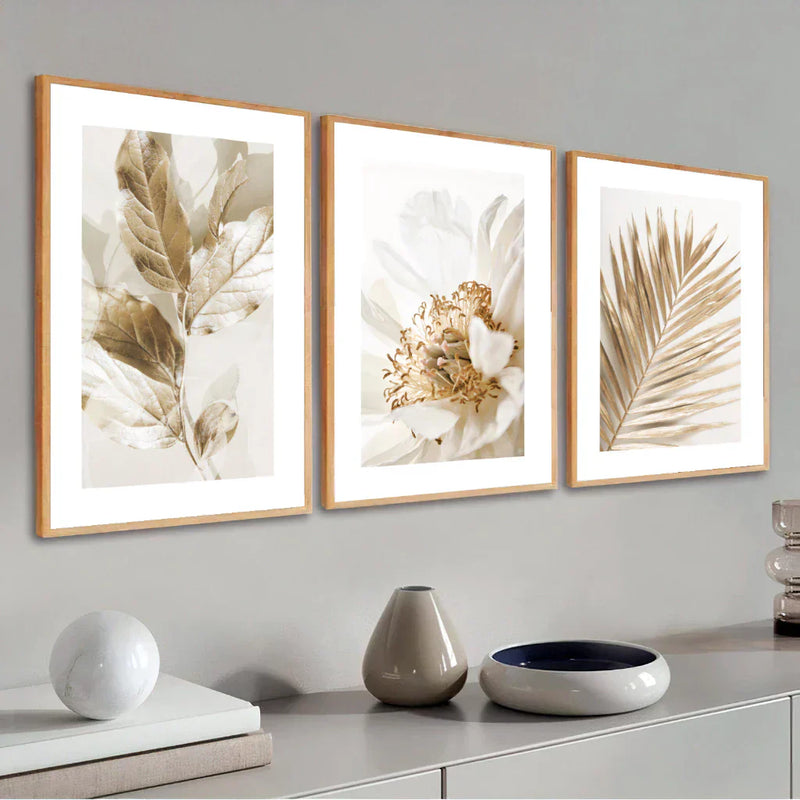 Quadro Folhagem Dourada 40x60