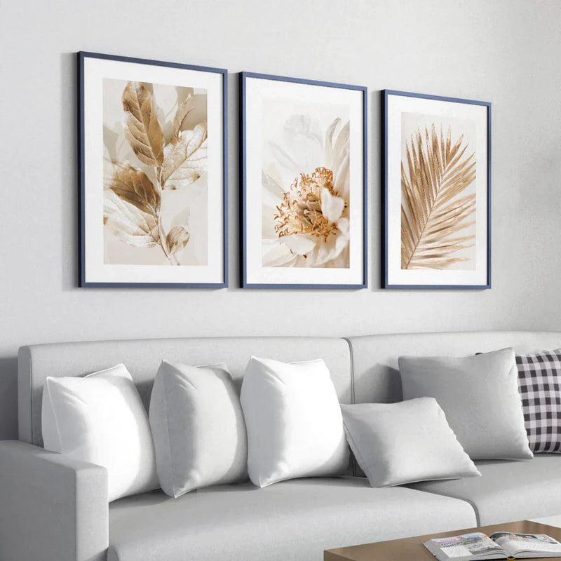 Quadro Folhagem Dourada 40x60