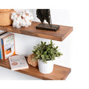 Kit 2 Prateleiras de Madeira com Suporte Invisível