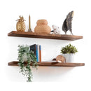 Kit 2 Prateleiras de Madeira com Suporte Invisível