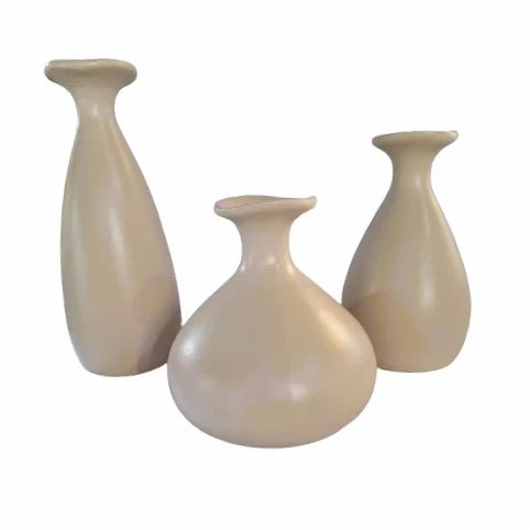 Trio de Vasos Garrafa Cerâmica