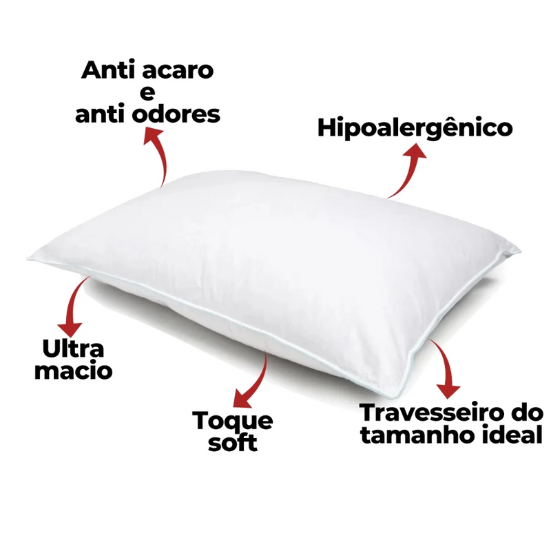 Kit 2 Travesseiros Pluma de Ganso Premium