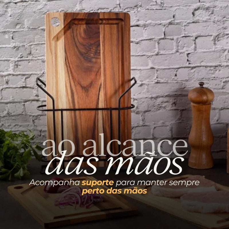 Kit 3 Tábuas para Corte com Suporte