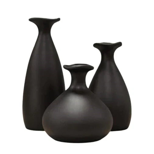 Trio de Vasos Garrafa Cerâmica