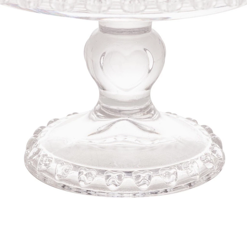 Prato Coração com Pé de Cristal 19,5cm