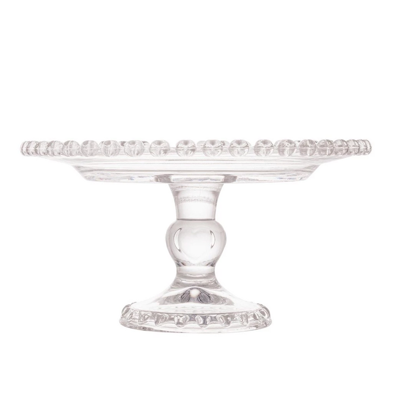 Prato Coração com Pé de Cristal 19,5cm