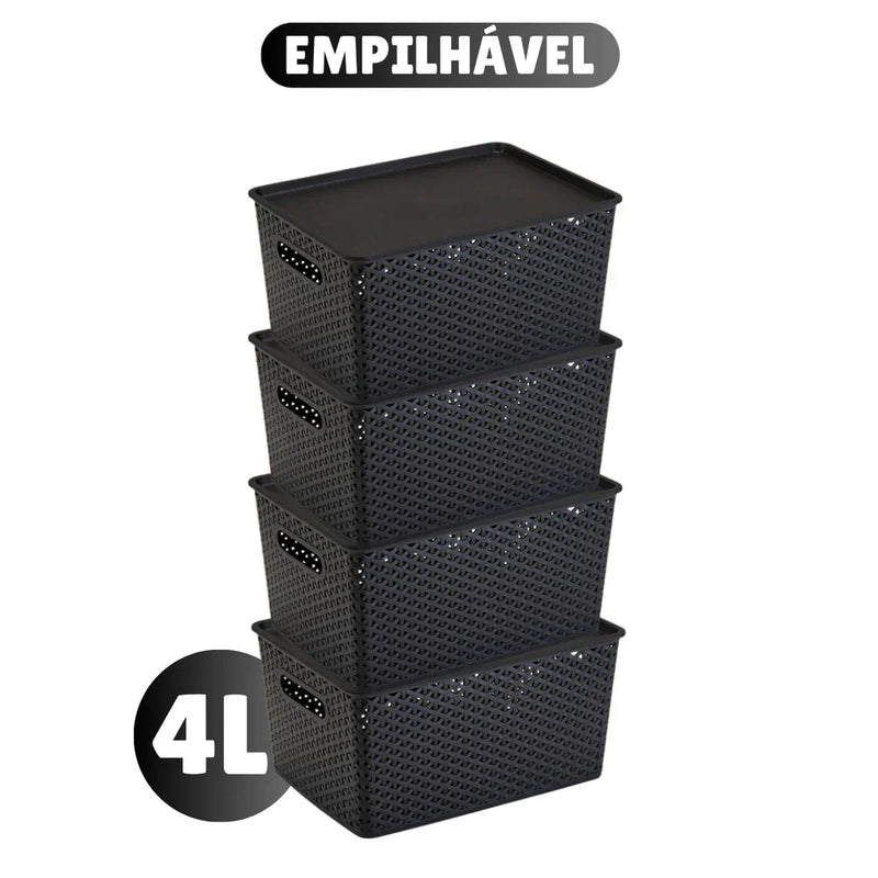Kit 6 Cestos Rattan 4L