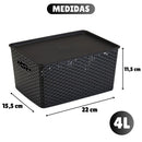 Kit 6 Cestos Rattan 4L