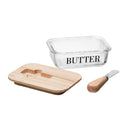 Manteigueira Vidro com Tampa de Bambu