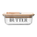 Manteigueira Vidro com Tampa de Bambu